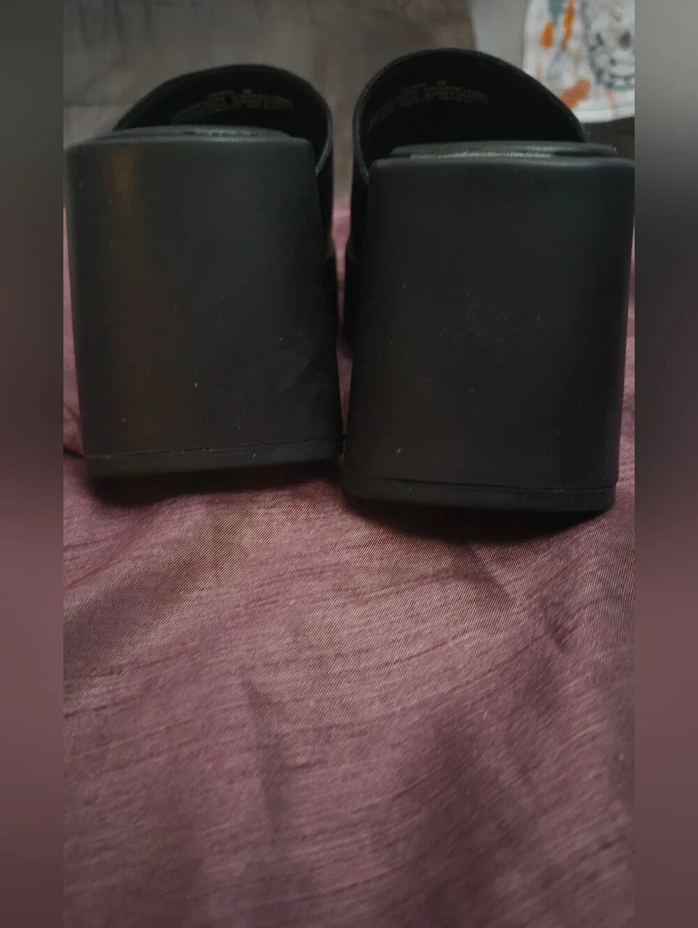 Steve Madden Pepe30 Black Leather Platform Wedge Slide Sandals Size 9